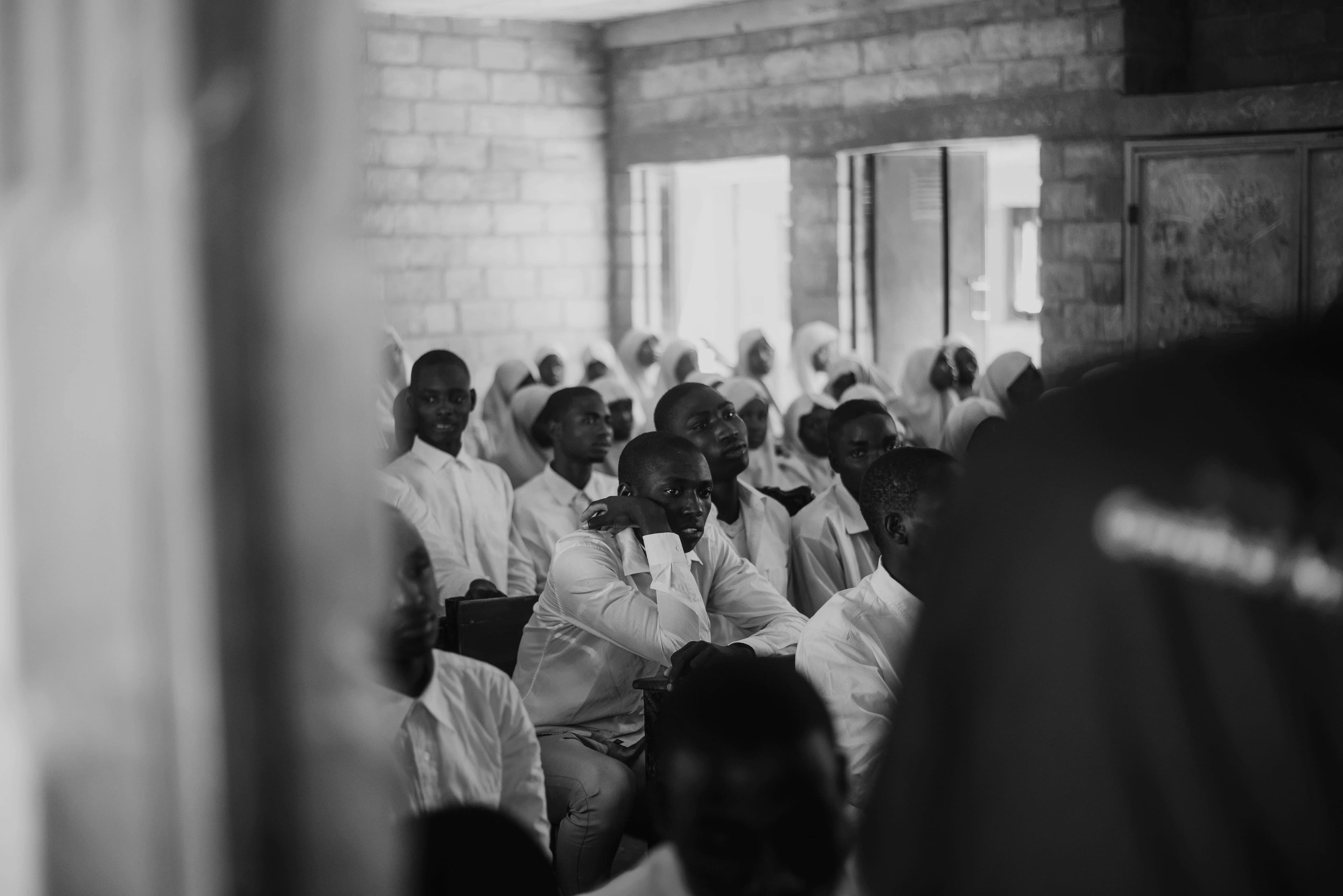 Students seated together in a classroom
